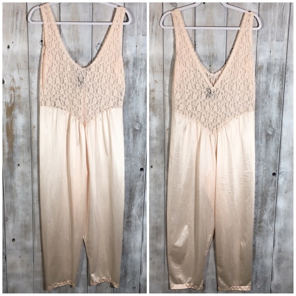 Vintage Other - Vintage Lingerie Jumpsuit Lace Undercoverwear Sz M